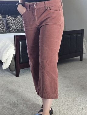 Sonoma Corduroy Crop Pants in Dark Rose